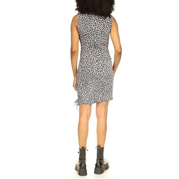 Michael Kors Black and White Cinch Side Animal Print Dress Size Large - Picture 2 of 5